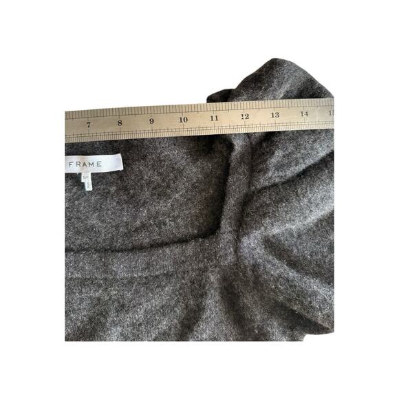 Frame Frankie Ruched Mélange Cashmere Sweater Grey Small Crew - Picture 7 of 13